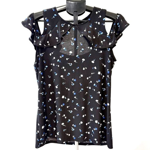 Ivanka Trump Cold Shoulder Floral Blouse - Size Medium - Picture 2 of 8